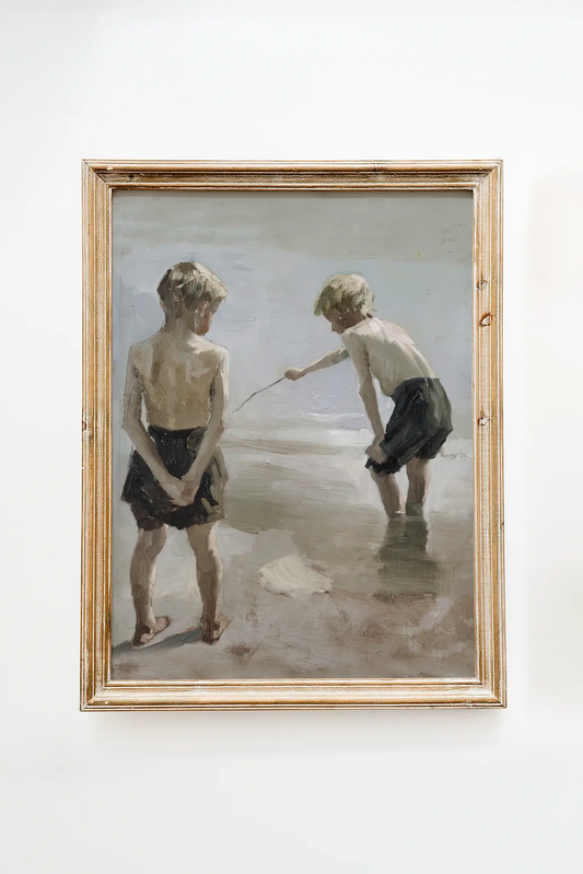 Albert Edelfelt - The Boys In The Sea No 1 #20 a beautiful painting reproduction printed by GalleryInk.Art, a store providing seascape wall art prints