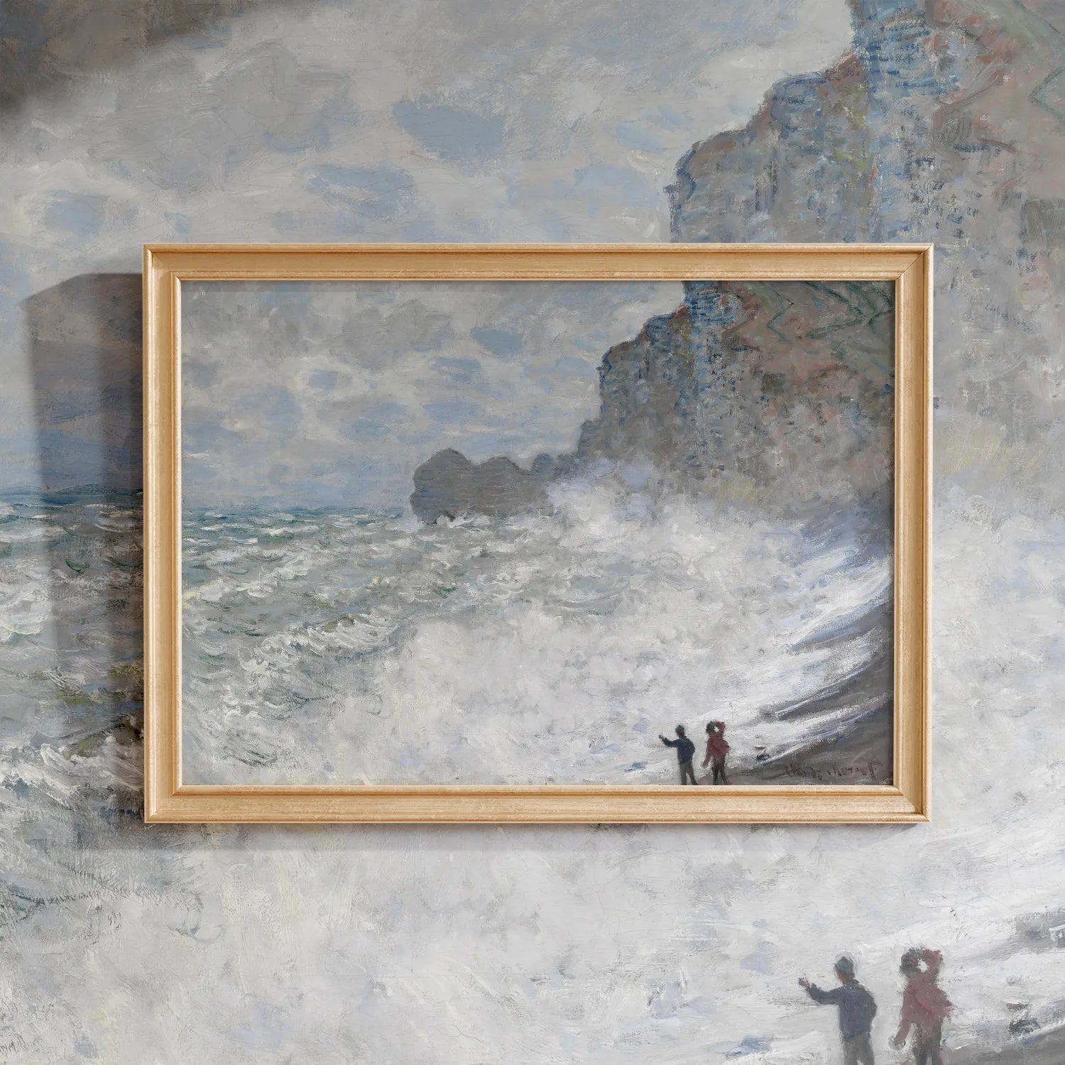 Claude Monet - Rough weather at Étretat #53 a beautiful painting reproduction by GalleryInk.Art