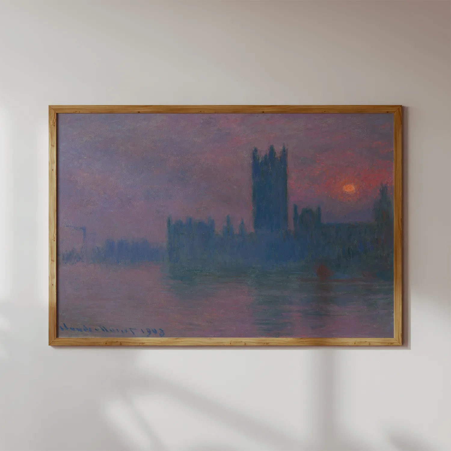 Claude Monet - Le Parlement, soleil couchant #179 a beautiful painting reproduction by GalleryInk.Art