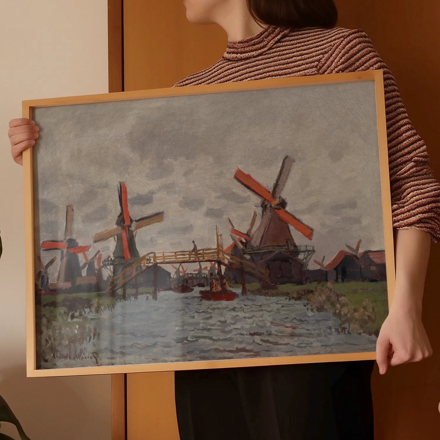 Claude Monet - Mills at Westzijderveld near Zaandam #173 a beautiful painting reproduction by GalleryInk.Art