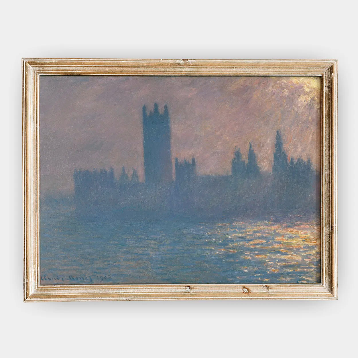 Claude Monet - Houses of Parliament, Sunlight Effect #31 a beautiful painting reproduction by GalleryInk.Art