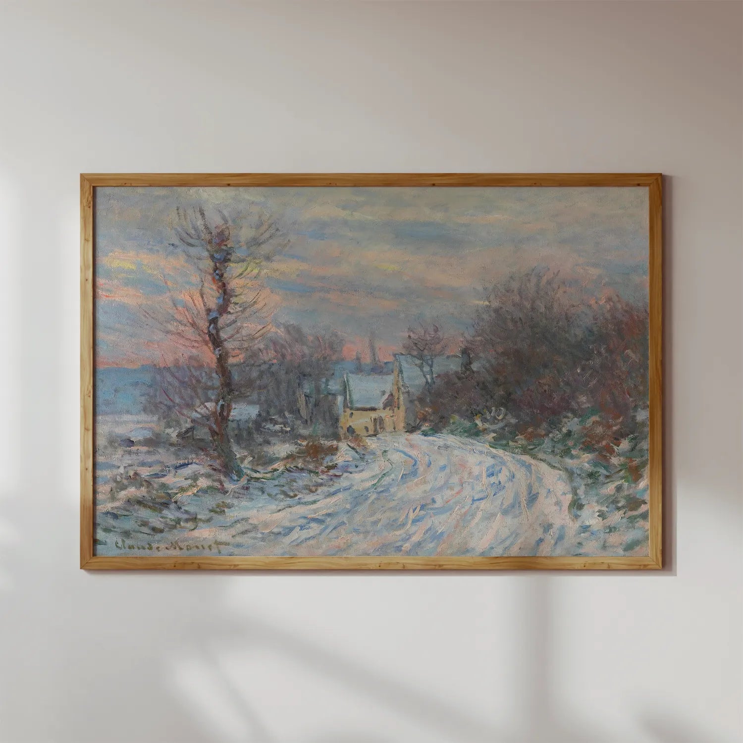 Claude Monet - L’entrée De Giverny En Hiver #143 a beautiful painting reproduction by GalleryInk.Art