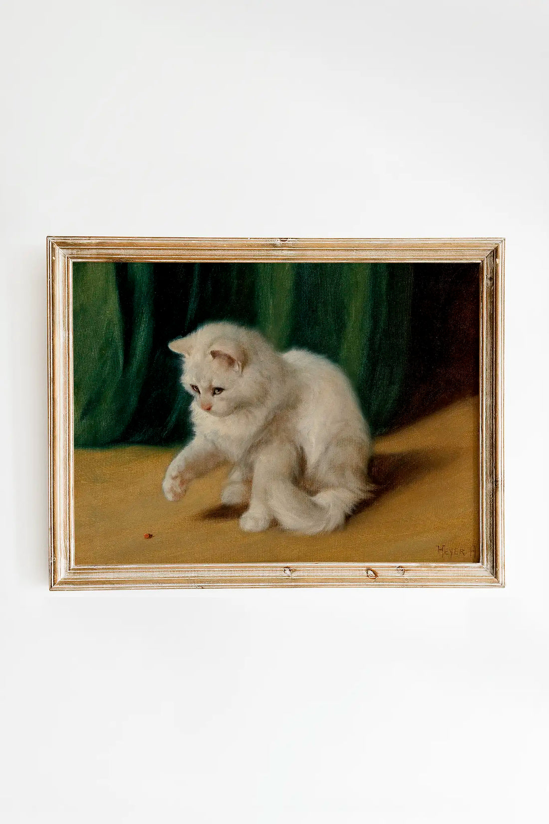 Cat with Ladybird - Arthur Heyer #205 a beautiful painting reproduction by GalleryInk.Art