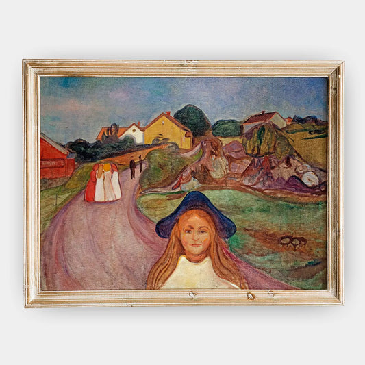 Edvard Munch - Road In Aasgaardstrand #18 a beautiful painting reproduction by GalleryInk.Art