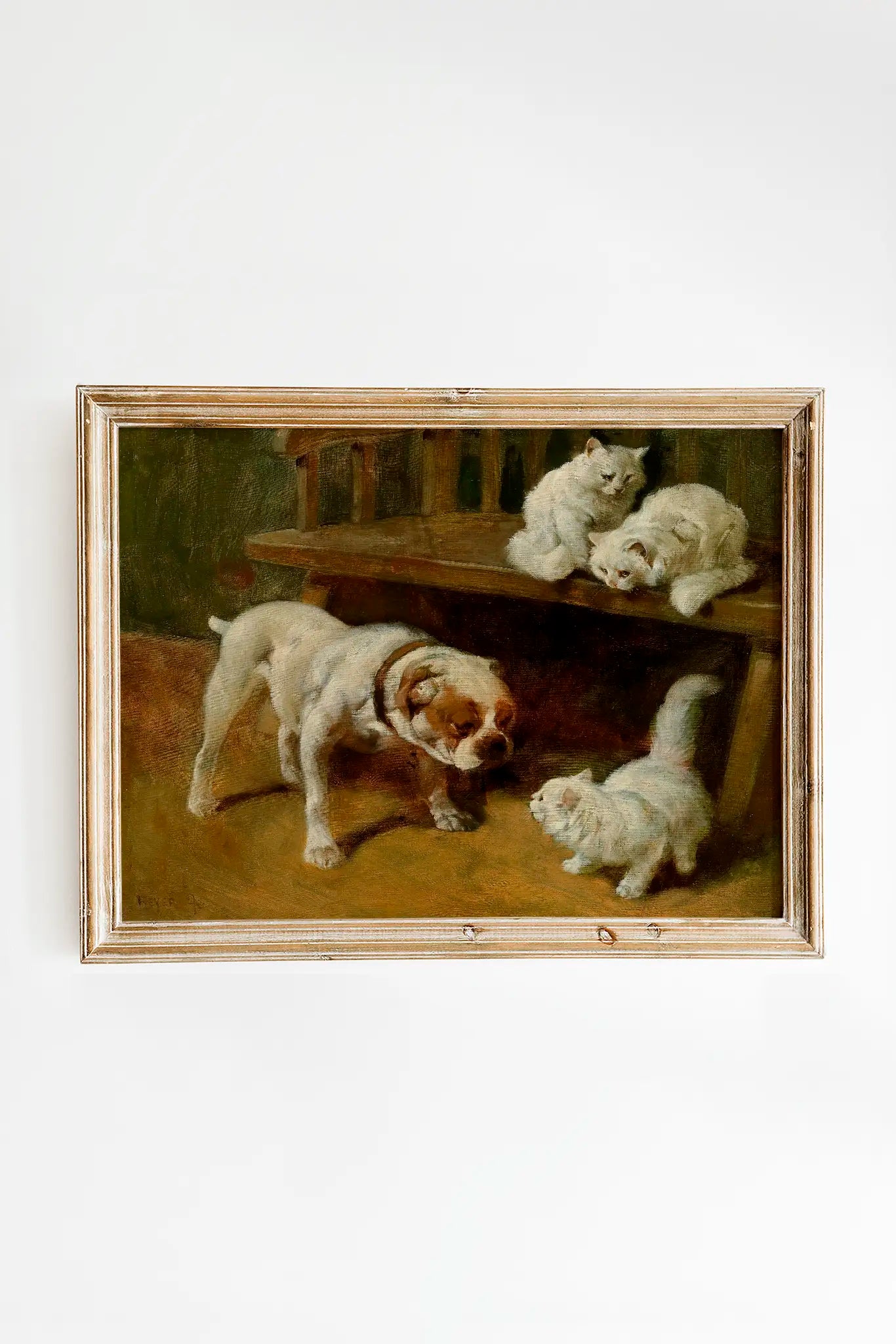 Dog and Cats - Arthur Heyer #218 a beautiful painting reproduction by GalleryInk.Art