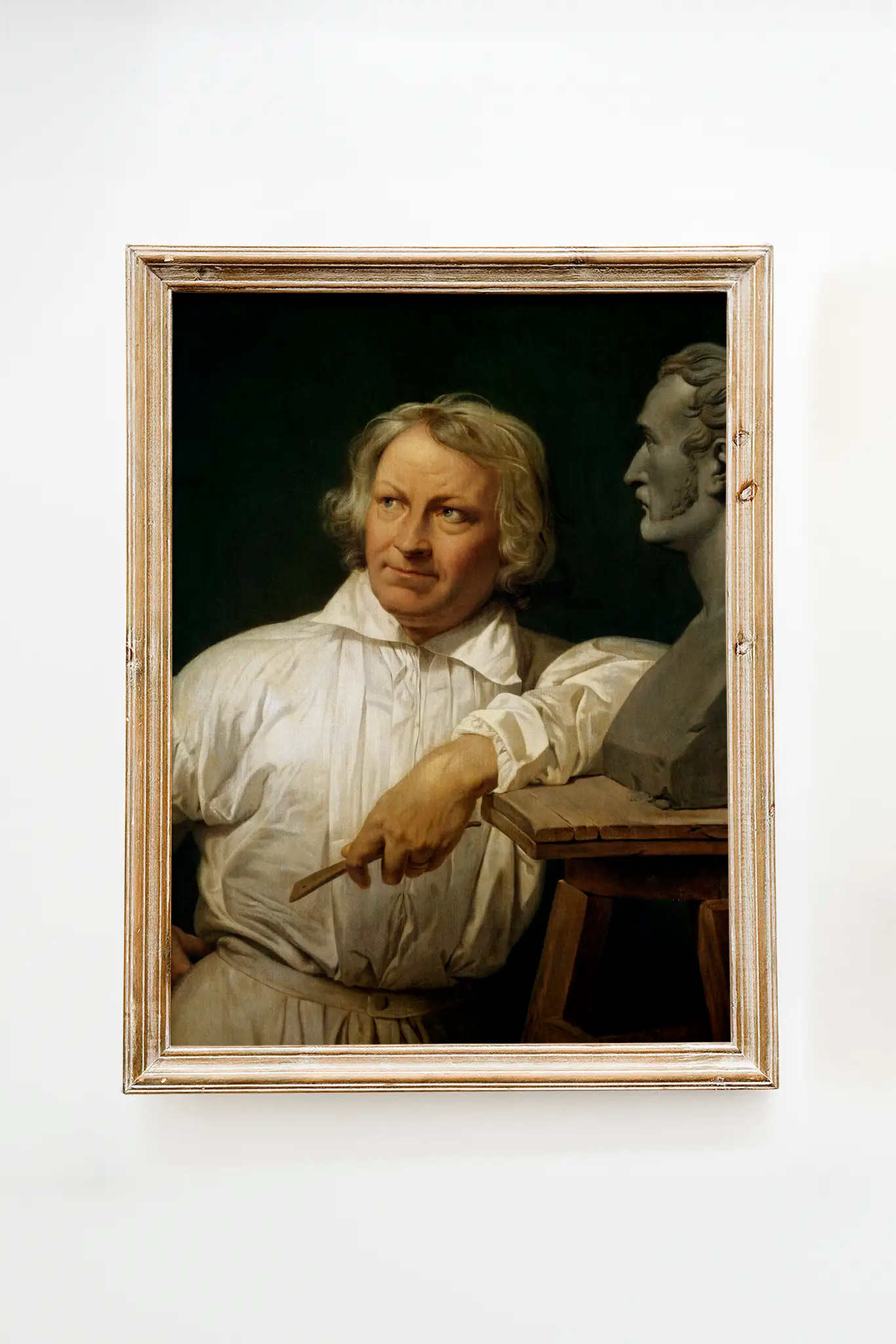 Horace Vernet - Bertel Thorvaldsen with the Bust of Horace Vernet #115 poster print