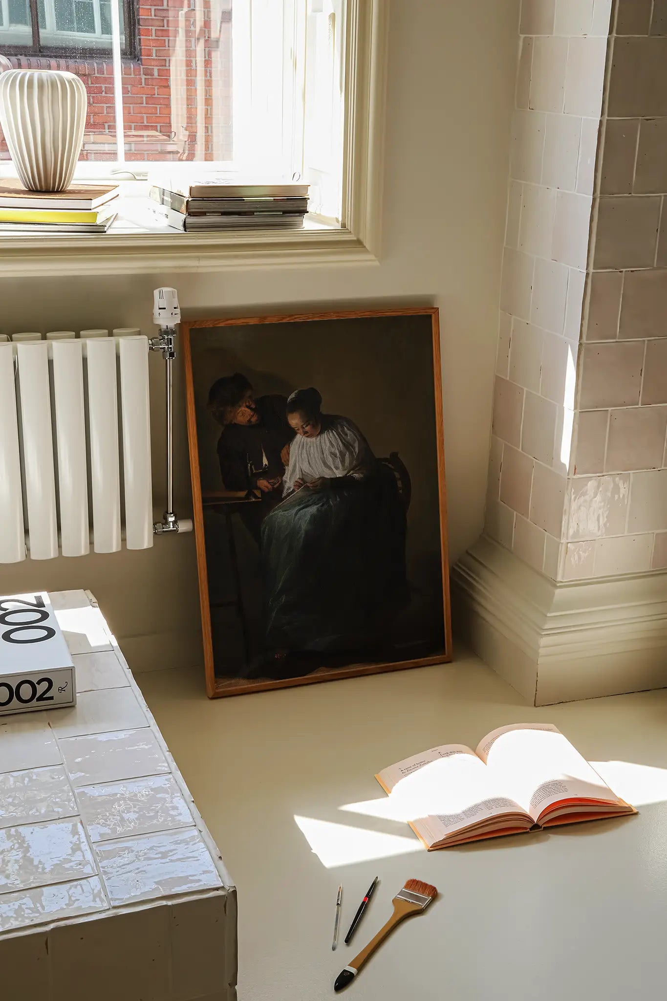 Judith Leyster - Man Offering Money to a Young Woman #47 painting reproduction printed by GalleryInk.Art, a store providing vintage and romantic wall art prints