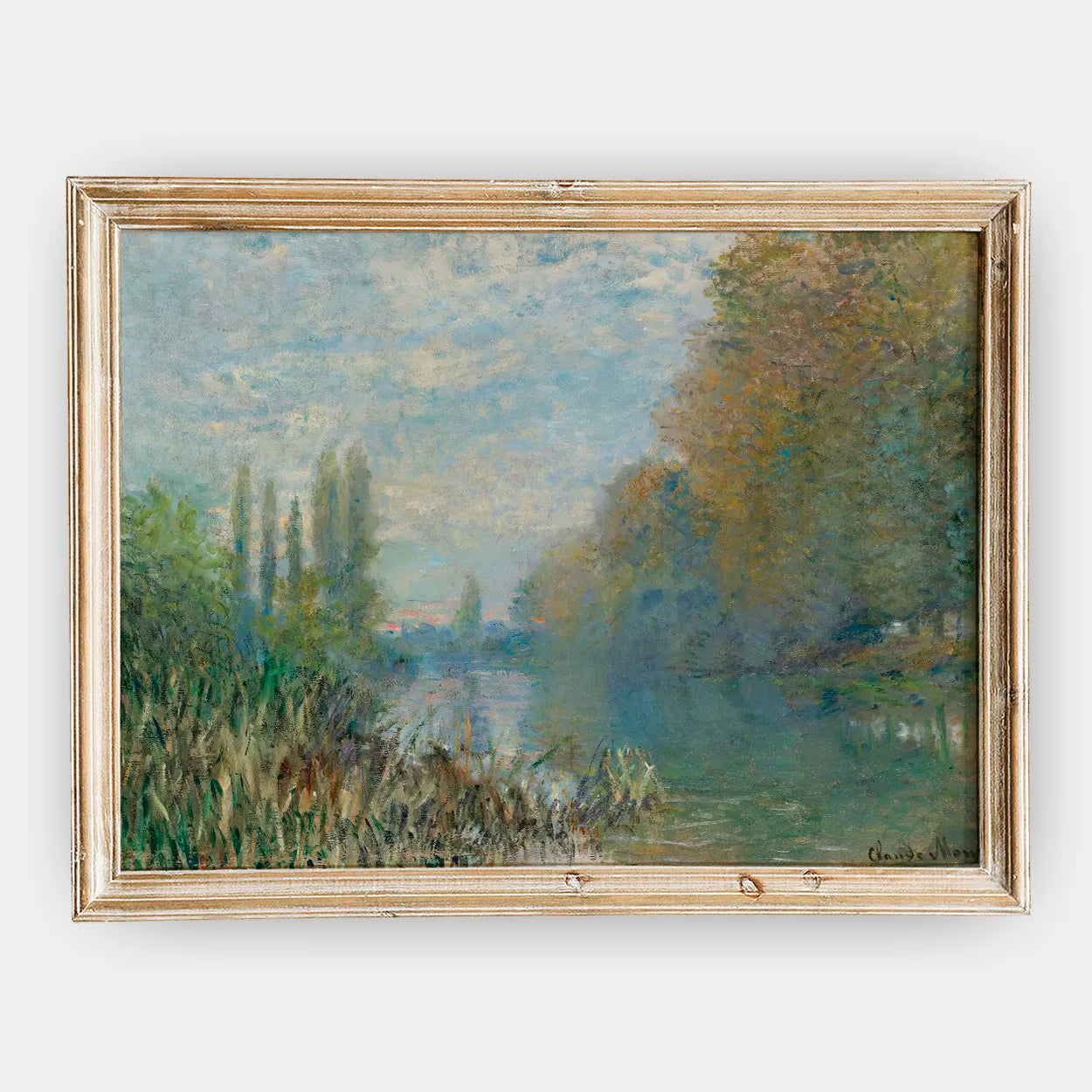 Claude Monet - Bords De La Seine En Automne #138 a beautiful painting reproduction by GalleryInk.Art