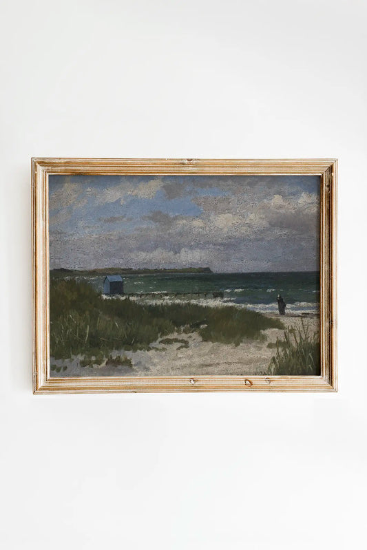 Carl Locher - Kystlandskab #30 a beautiful seascape painting reproduction printed by GalleryInk.Art