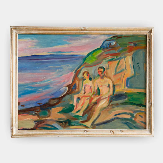 Edvard Munch - Sunbathin #72 a beautiful painting reproduction by GalleryInk.Art