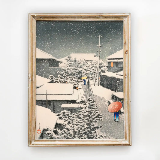 Hasui Kawase - Snow at Daichi #181 a beautiful painting reproduction by GalleryInk.Art