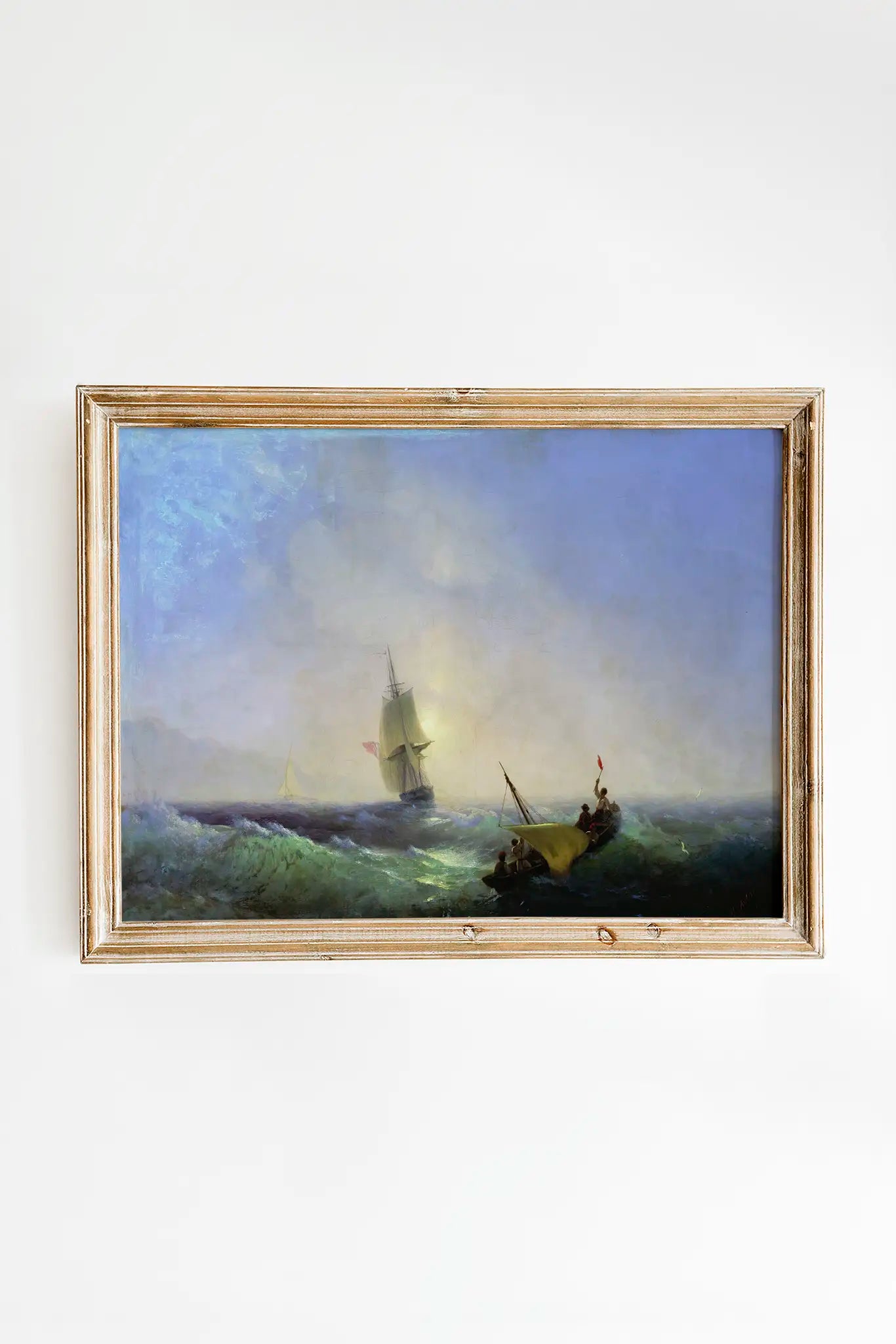 Ivan Ayvazovsky - Rescuers from the shipwreck #3 a beautiful seascape painting reproduction printed by GalleryInk.Art