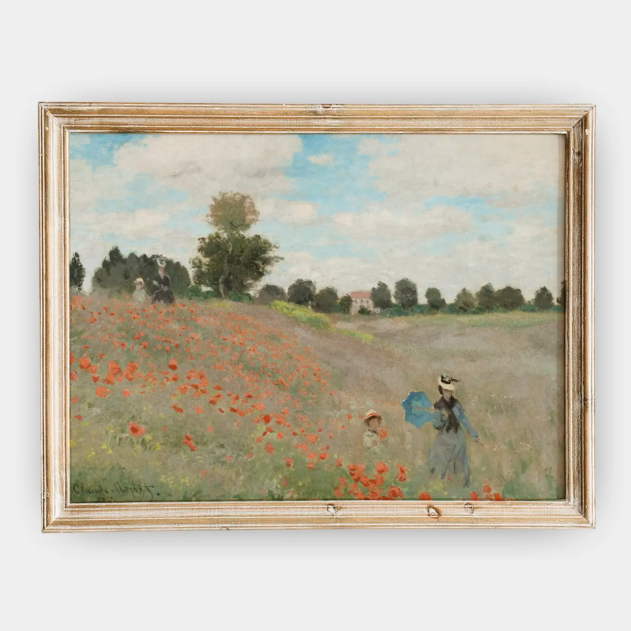 Claude Monet - Poppy Field #42 a beautiful painting reproduction by GalleryInk.Art