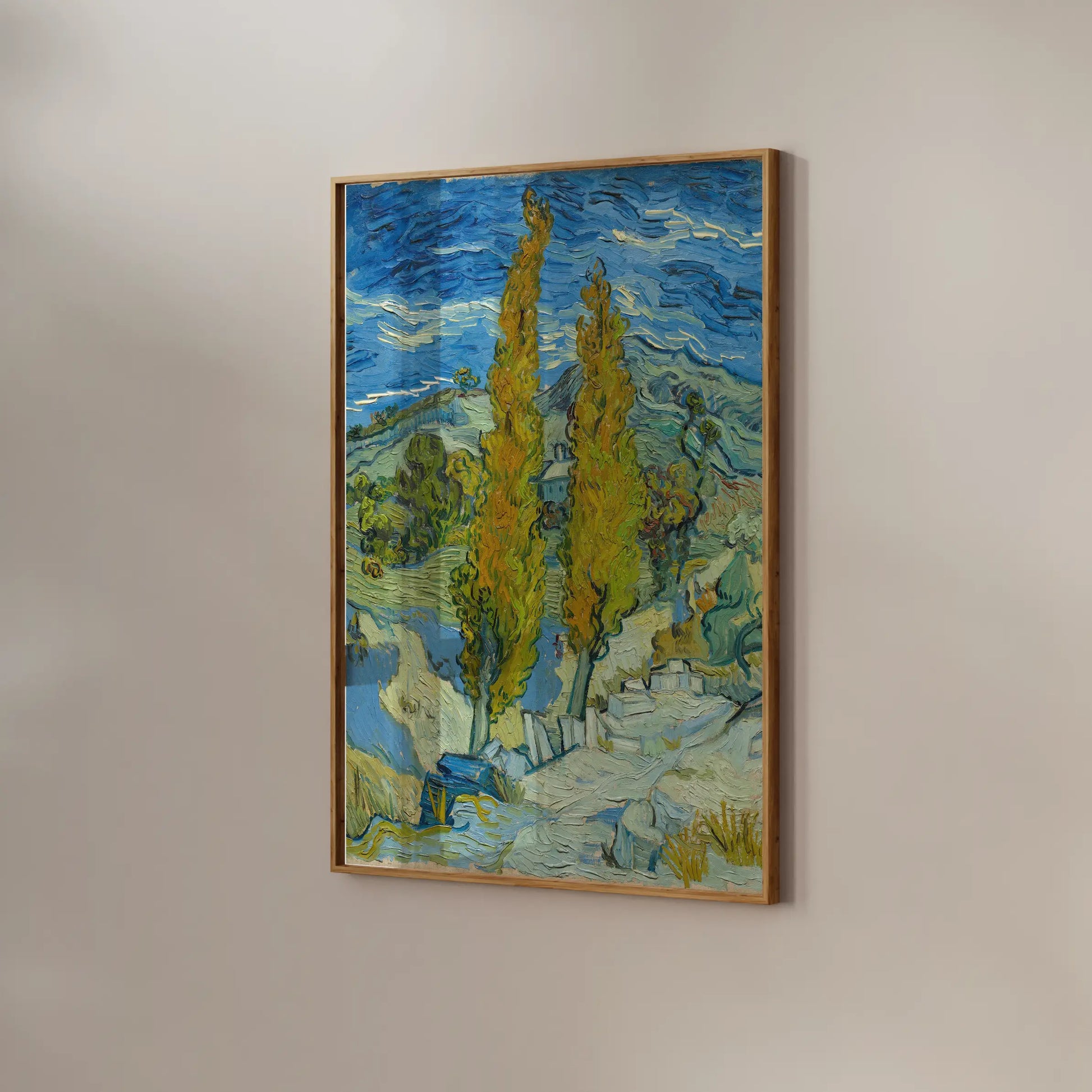 Vincent Van Gogh - Two Poplars in the Alpilles near Saint-Rémy #84 a beautiful painting reproduction by GalleryInk.Art