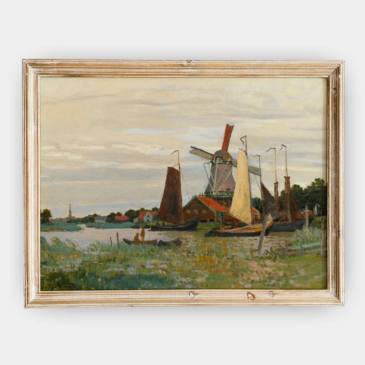 Claude Monet - Un Moulin À Zaandam #102 a beautiful painting reproduction by GalleryInk.Art