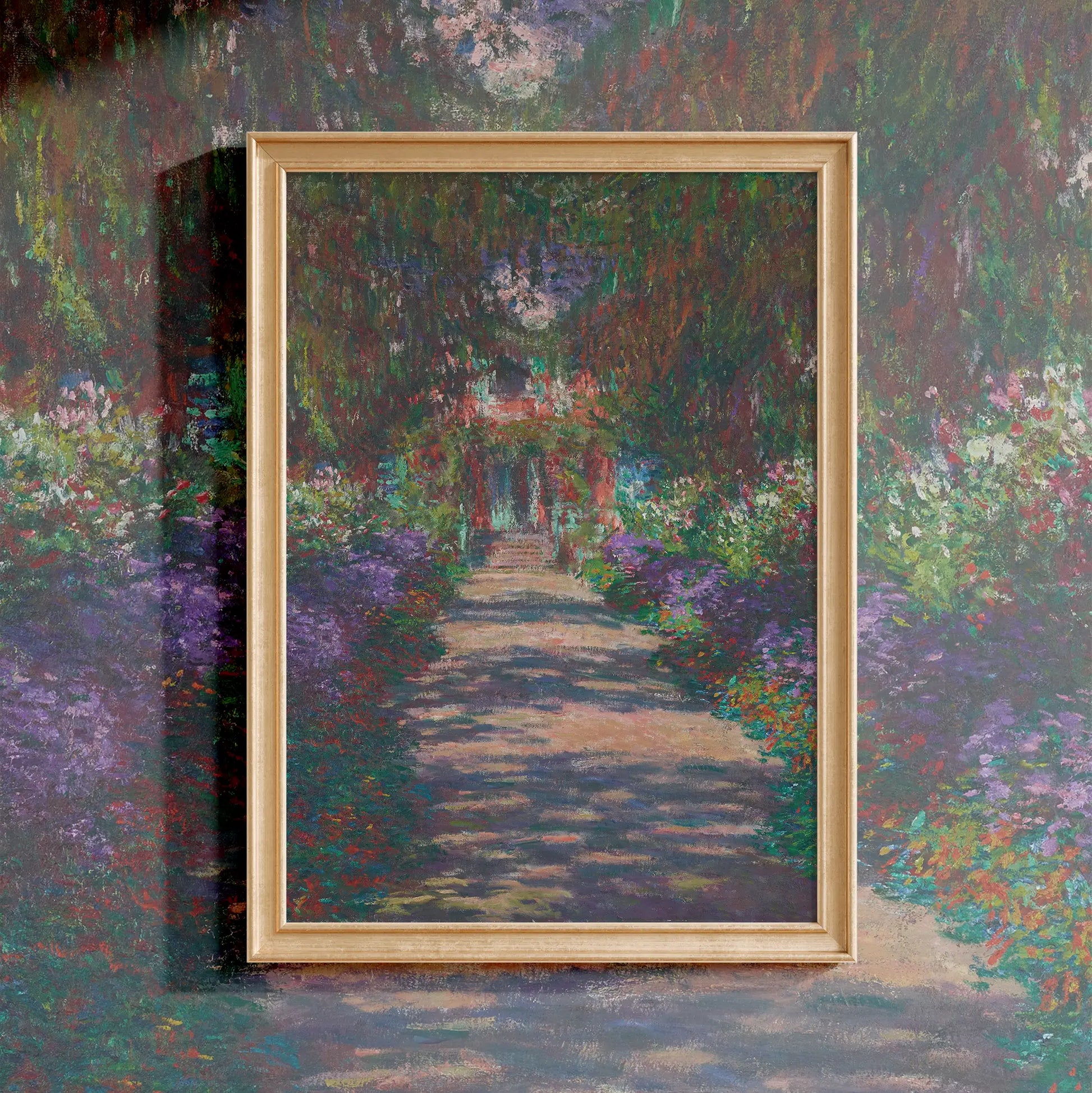 Claude Monet - Eine Allee in Monets Garten in Giverny #monet-114 a beautiful painting reproduction by GalleryInk.Art