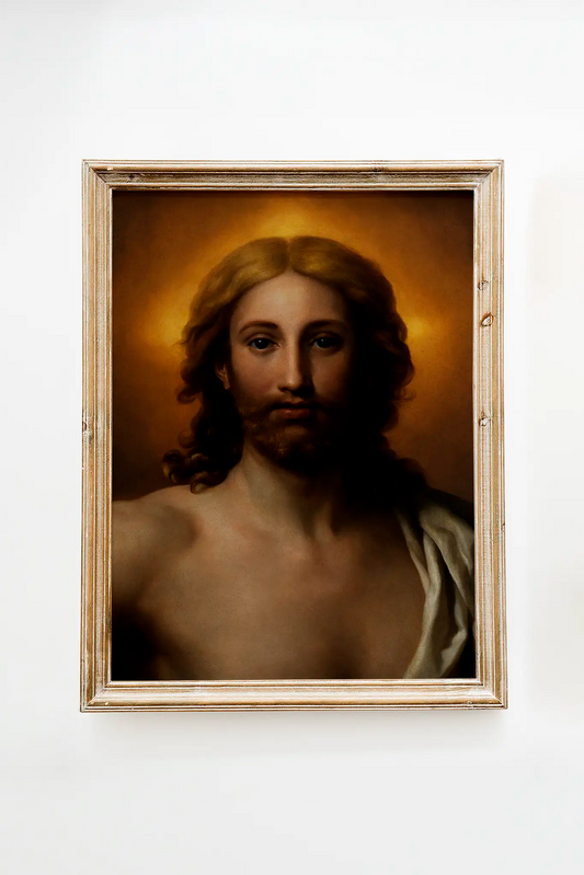 Anton Raphael Mengs - Salvator Mundi #11 a beautiful painting reproduction printed by GalleryInk.Art, a store providing religious wall art prints