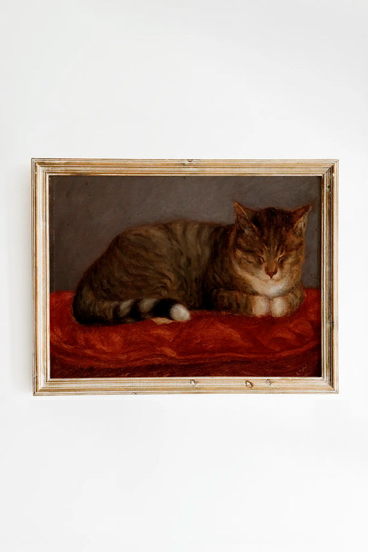 Lying Cat, Mosse (1872 - 1873) - Maria Wiik #220 a beautiful painting reproduction by GalleryInk.Art