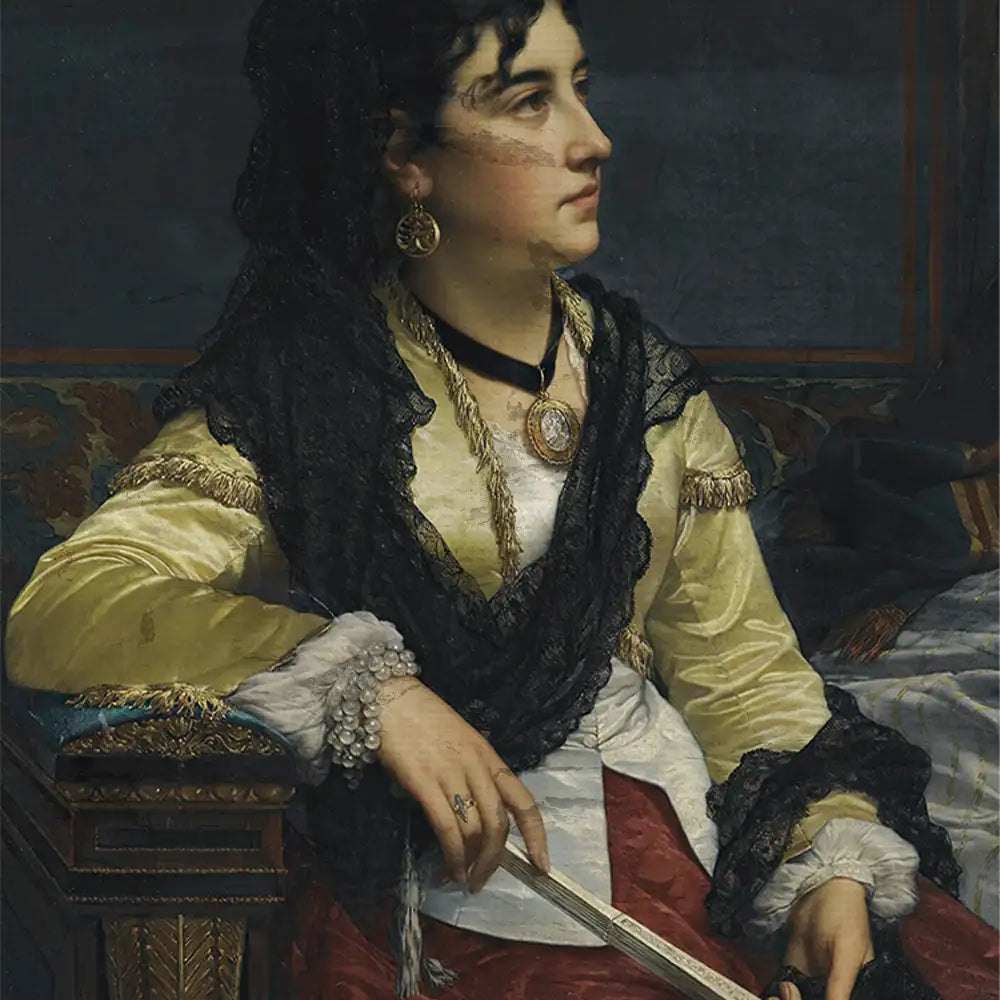 Girl with mantilla by Jan Frederik Pieter Portielje - Final Mockup Example