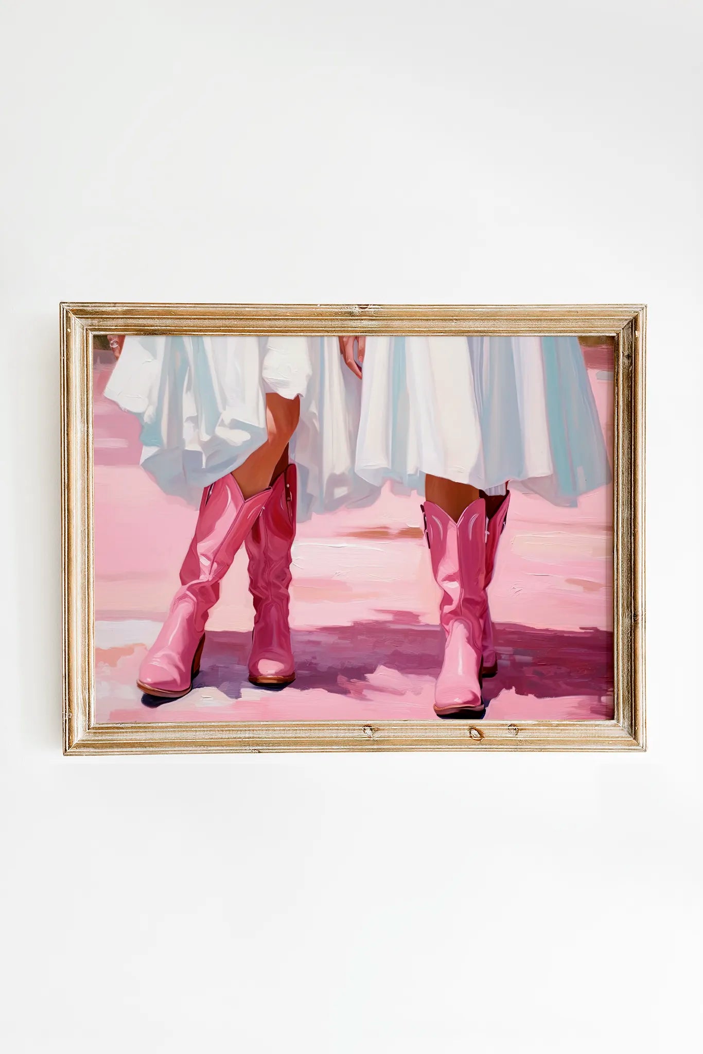 Pastel pink cowgirl painting