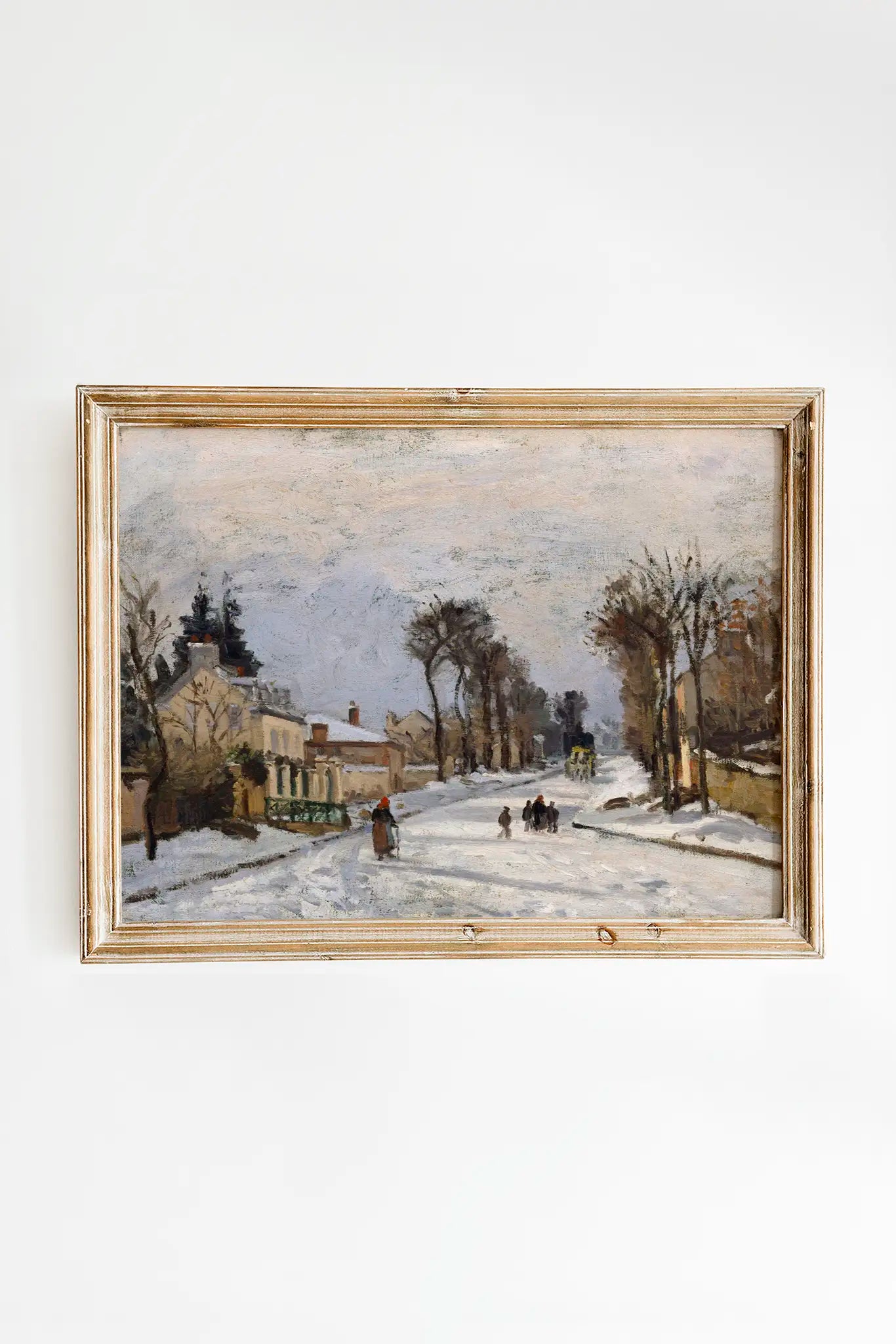 Camille Pissarro - The Road to Versailles at Louveciennes #10 a beautiful winter painting reproduction printed by GalleryInk.Art