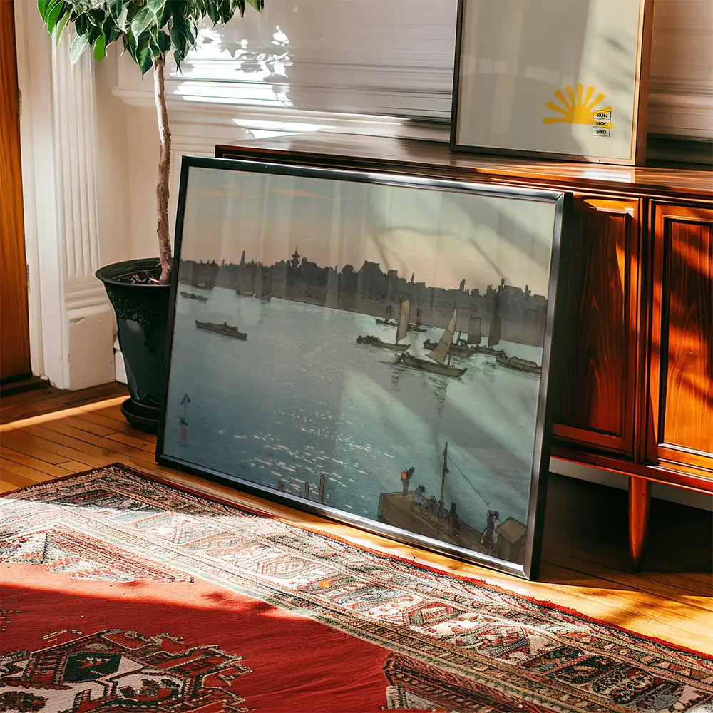 Sumida River by the Afternoon by Hiroshi Yoshida - Art Print Mockup 3