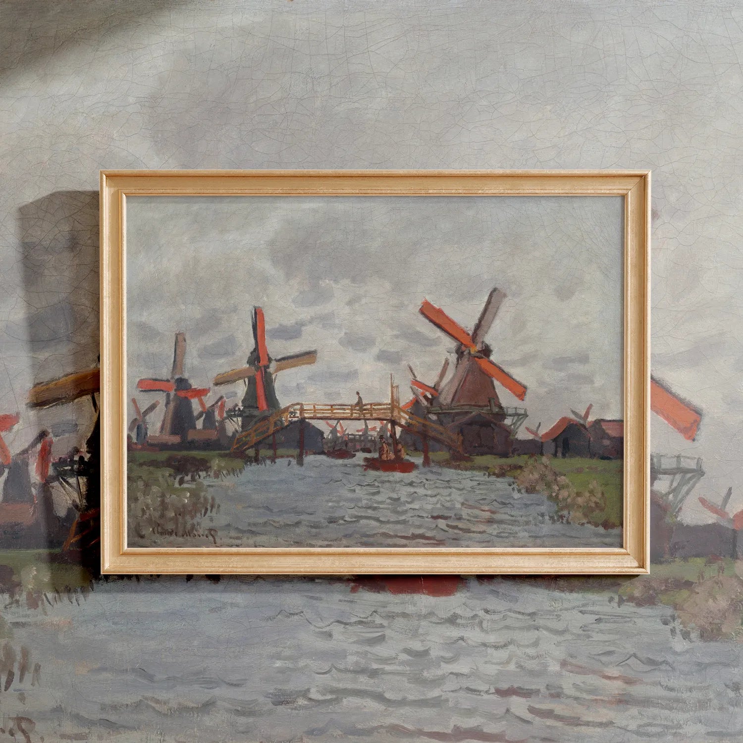 Claude Monet - Mills at Westzijderveld near Zaandam #173 a beautiful painting reproduction by GalleryInk.Art