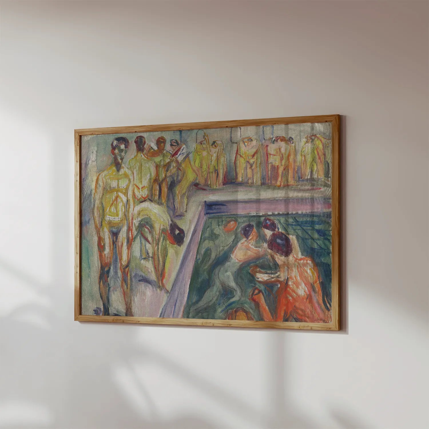 Edvard Munch - Naked Men in Swimming Pool #40 a beautiful painting reproduction by GalleryInk.Art