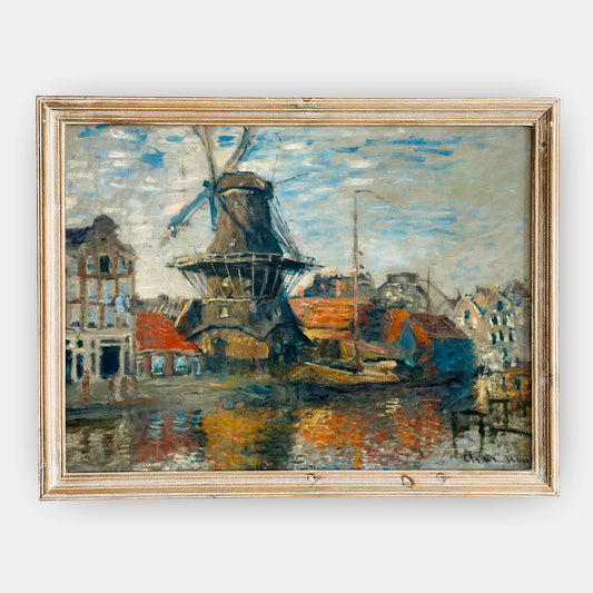 Claude Monet - The Windmill on the Onbekende Gracht, Amsterdam #172 a beautiful painting reproduction by GalleryInk.Art