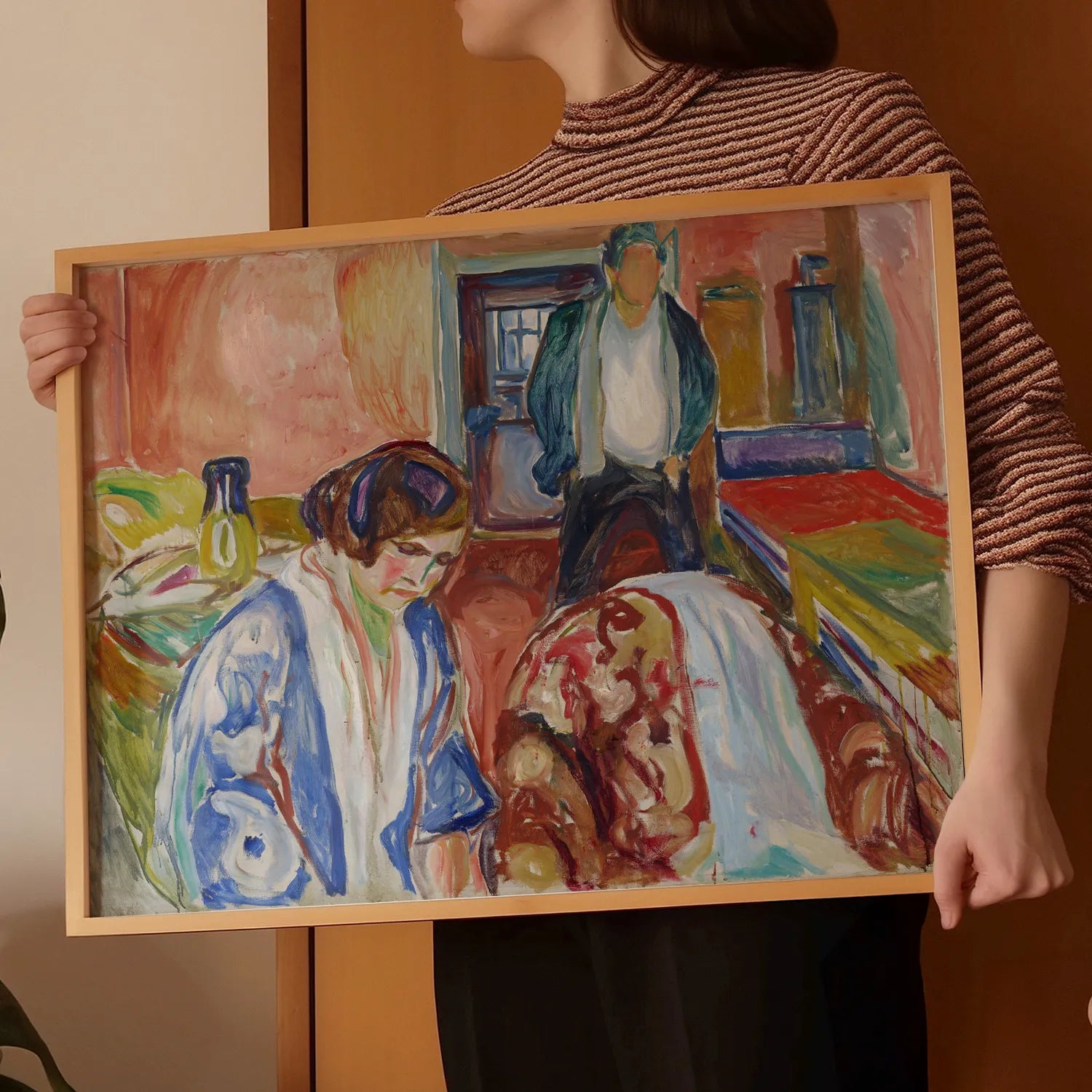 Edvard Munch - The Artist and his Model #52 a beautiful painting reproduction by GalleryInk.Art