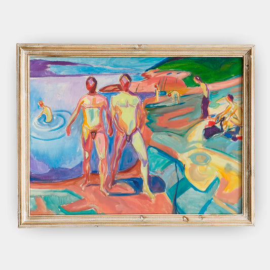 Edvard Munch - Bathing Men #24 a beautiful painting reproduction by GalleryInk.Art