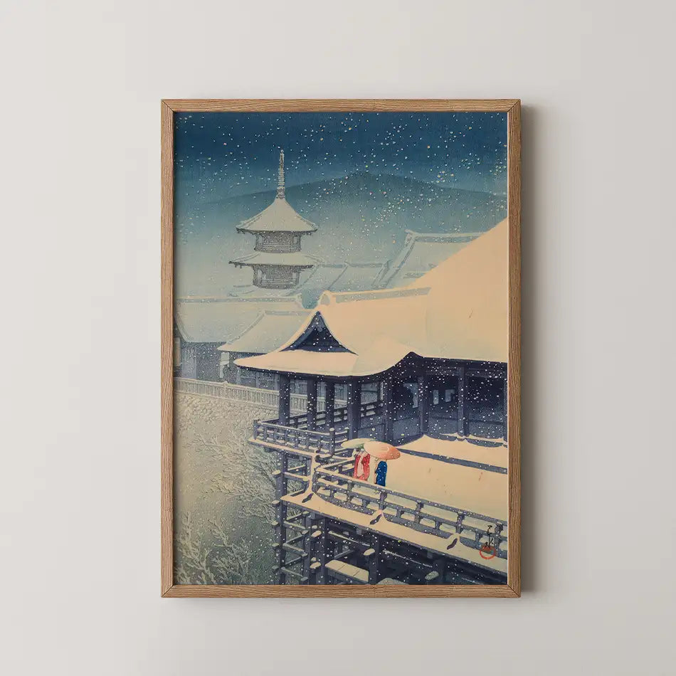 Spring Snow, Kiyomizu Temple by Hasui Kawase - Fine Art Print