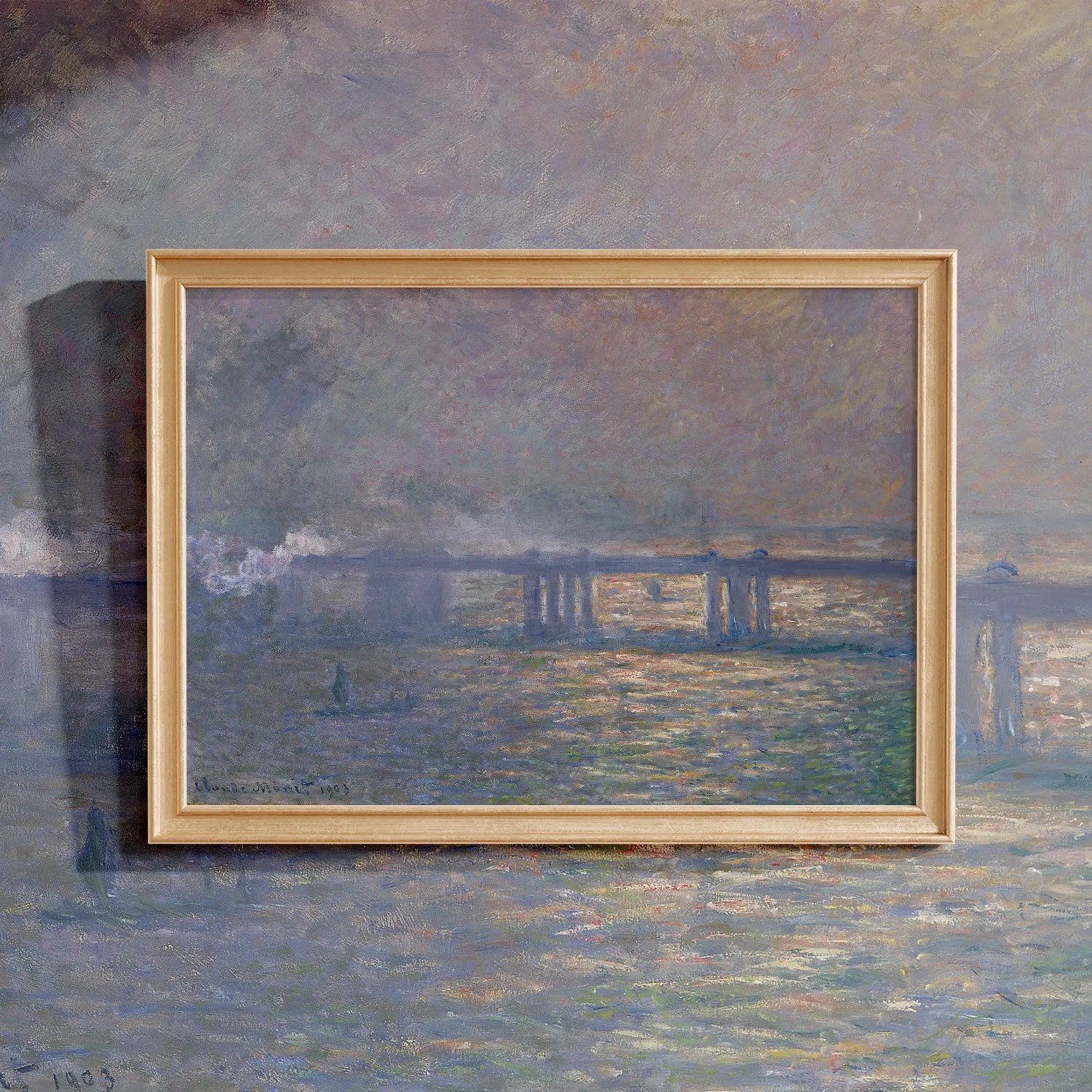 Claude Monet - Charing Cross Bridge #17 a beautiful painting reproduction by GalleryInk.Art