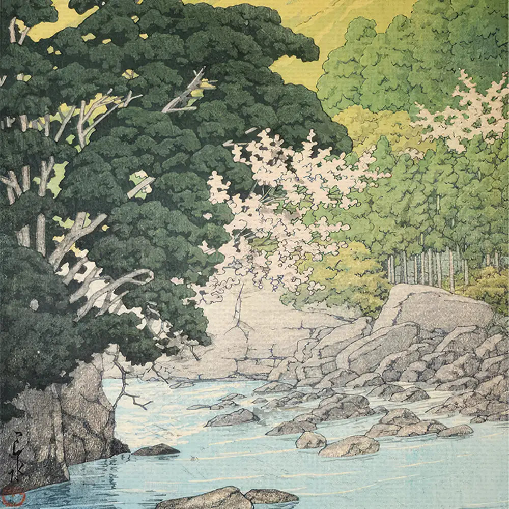 Yugashima in Izu by Hasui Kawase - Final Mockup Example