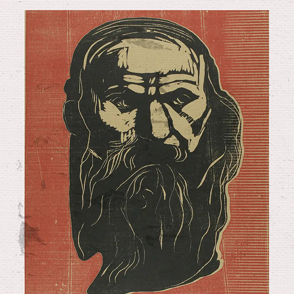 Head of an Old Man with Beard by Edvard Munch - Final Mockup Example