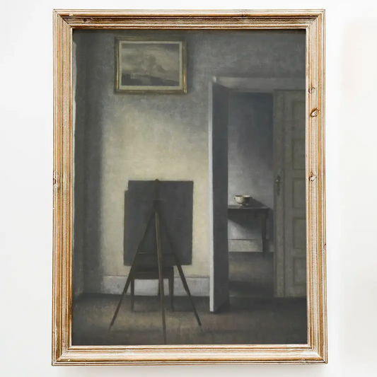 Vilhelm Hammershoi - Interior with Artist's Easel #18 poster print