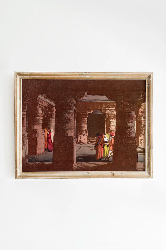 Hiroshi Yoshida - Third cave temple in Ellora (circa 1931) #43 a beautiful painting reproduction by GalleryInk.Art