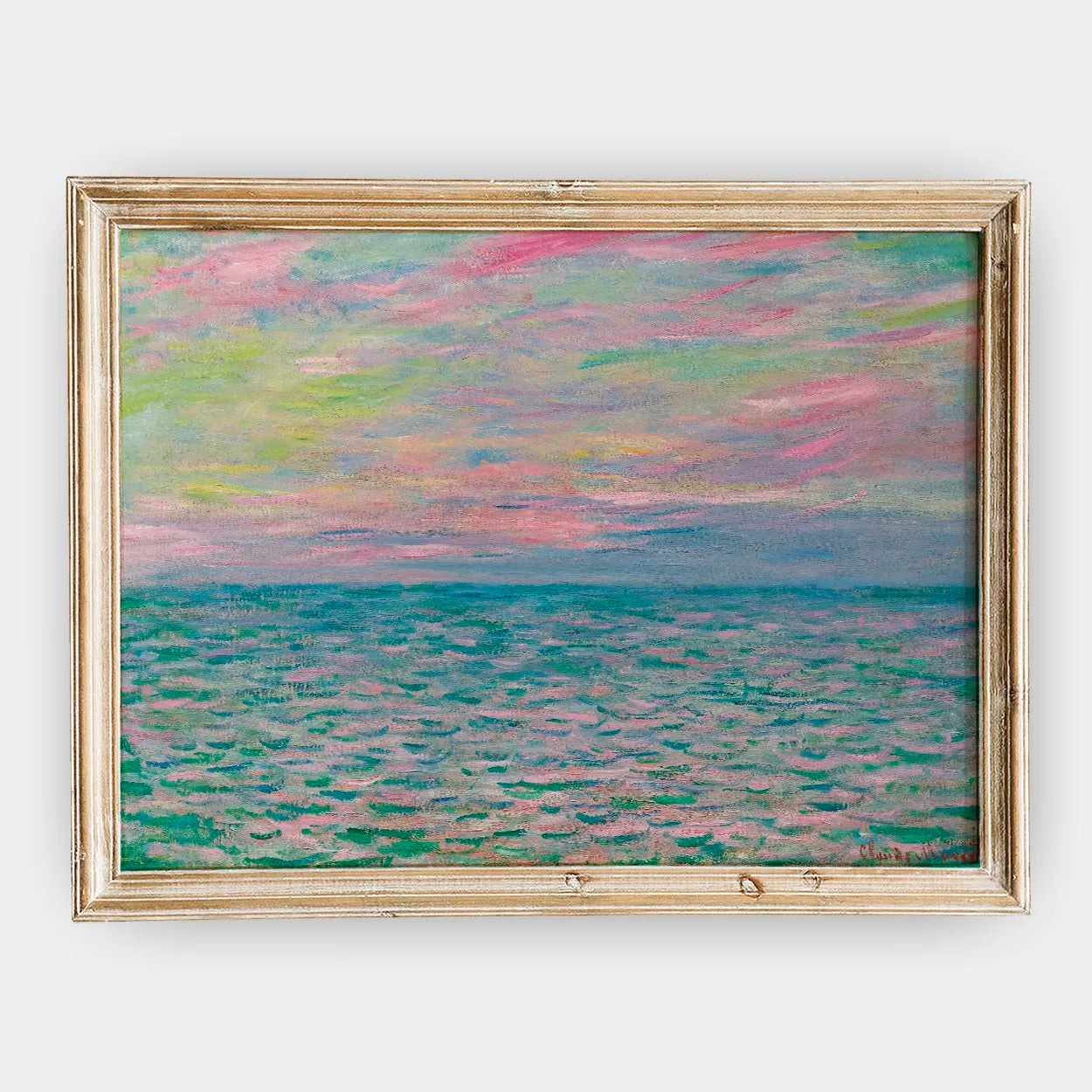 Claude Monet - Coucher De Soleil À Pourville, Pleine Mer #145 a beautiful painting reproduction by GalleryInk.Art