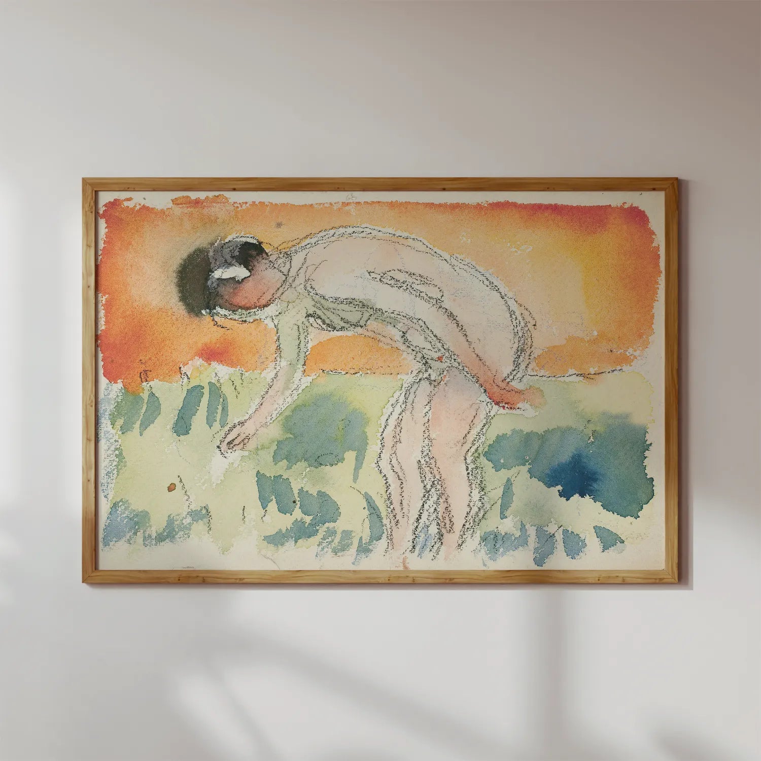 Edvard Munch - Akt som bøyer seg #88 a beautiful painting reproduction by GalleryInk.Art