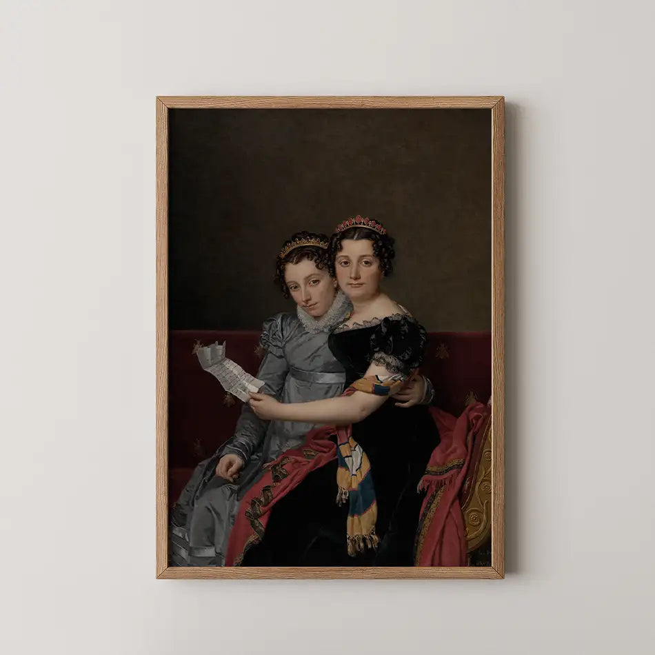 The Sisters Zénaïde And Charlotte Bonaparte by Jacques Louis David - Fine Art Print