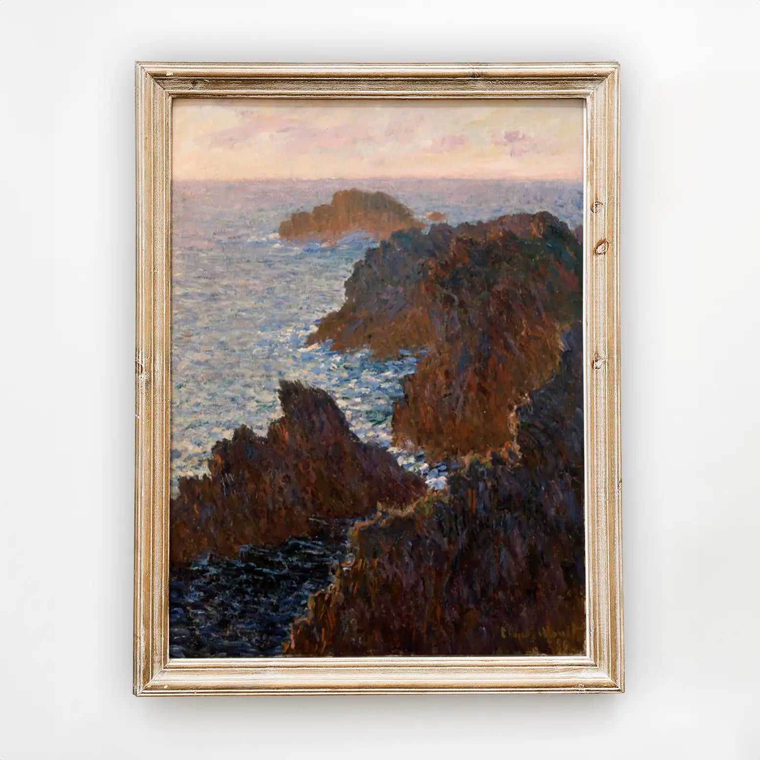 Claude Monet - Rocks at Belle-Isle, Port-Domois #monet-24 a beautiful painting reproduction by GalleryInk.Art