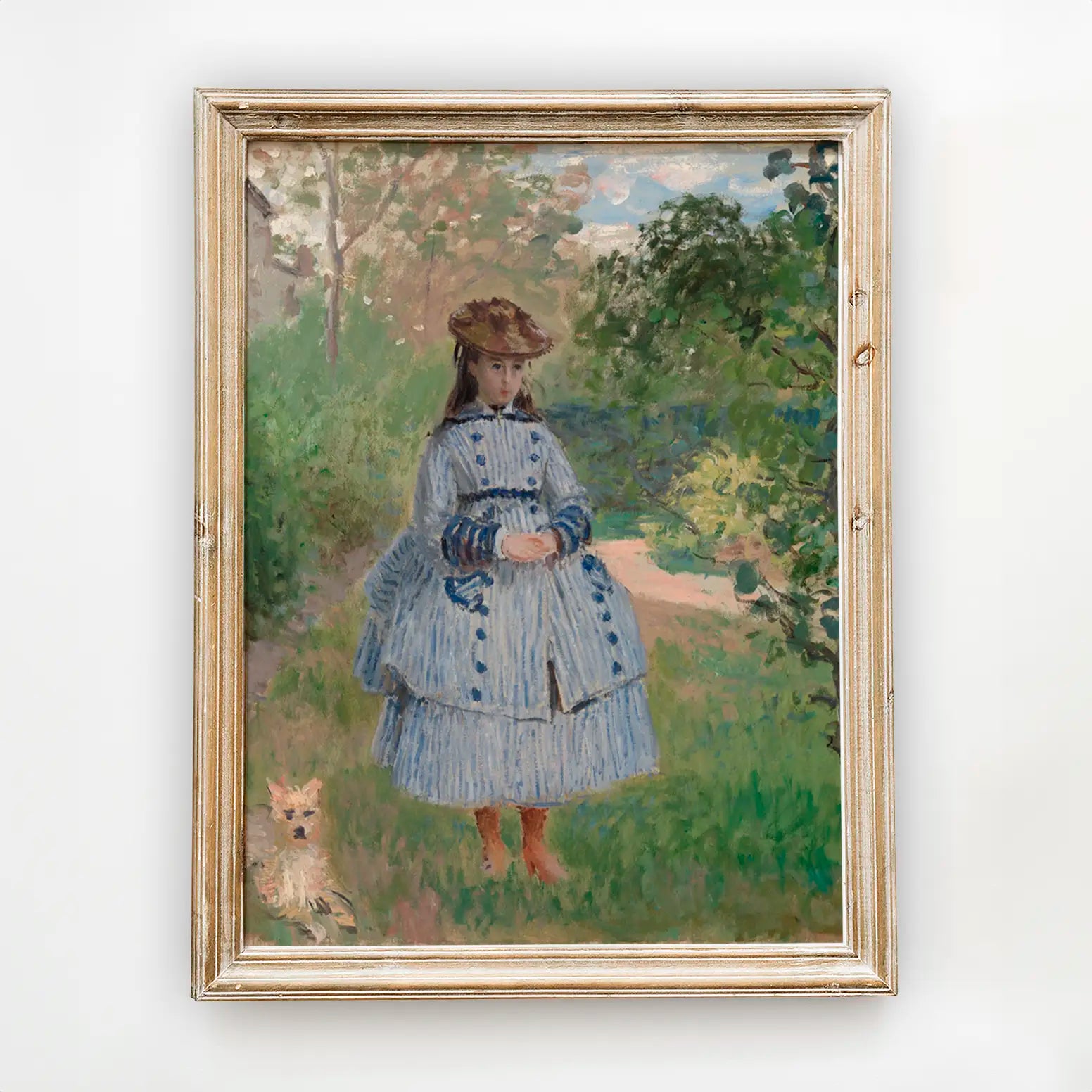 Claude Monet - Girl with Dog #monet-4 a beautiful painting reproduction by GalleryInk.Art