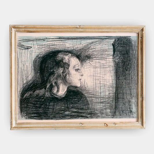 Edvard Munch - The Sick Child I #10 a beautiful painting reproduction by GalleryInk.Art