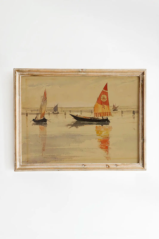 Cass Gilbert - Venice Sailboats #37 a beautiful seascape painting reproduction printed by GalleryInk.Art