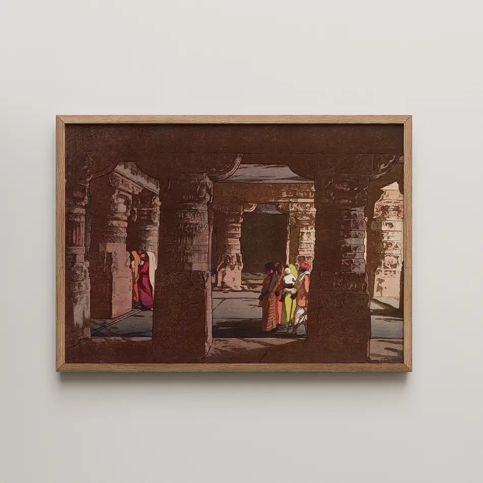 Third cave temple in Ellora by Hiroshi Yoshida - Fine Art Print