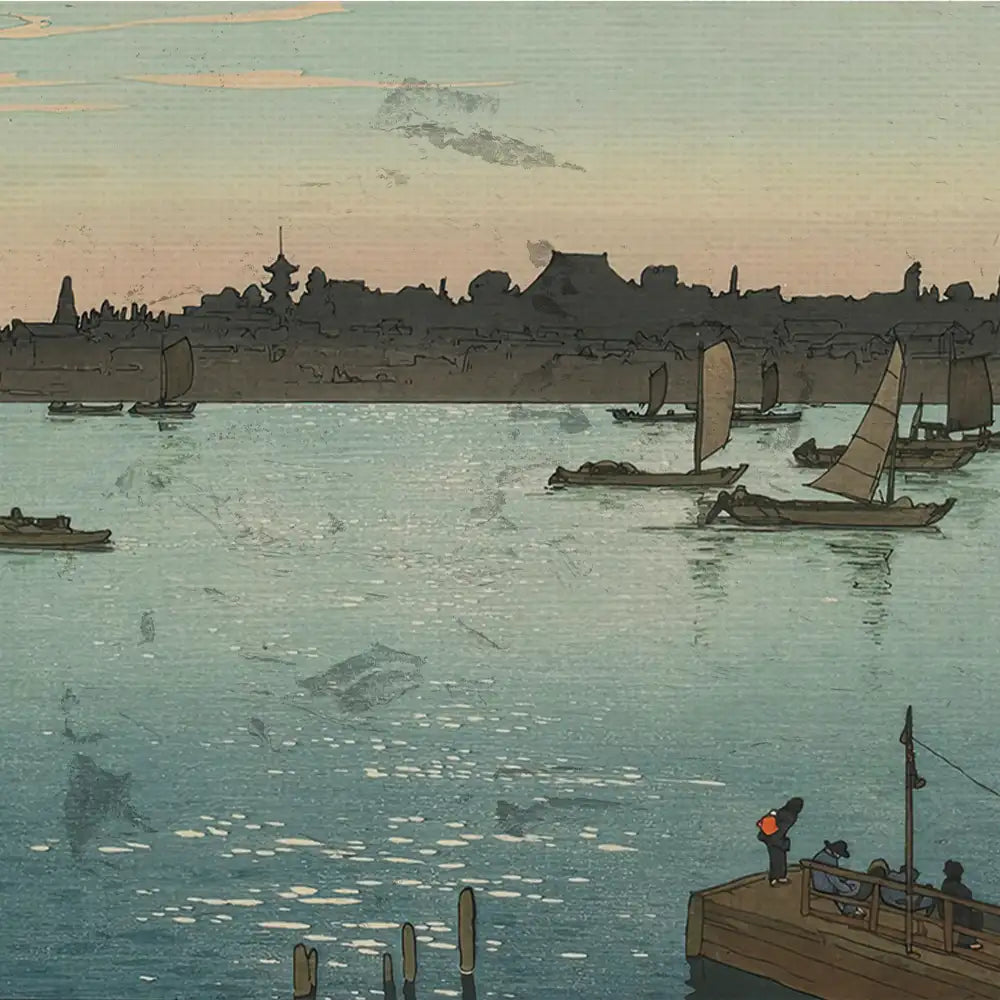 Sumida River by the Afternoon by Hiroshi Yoshida - Final Mockup Example