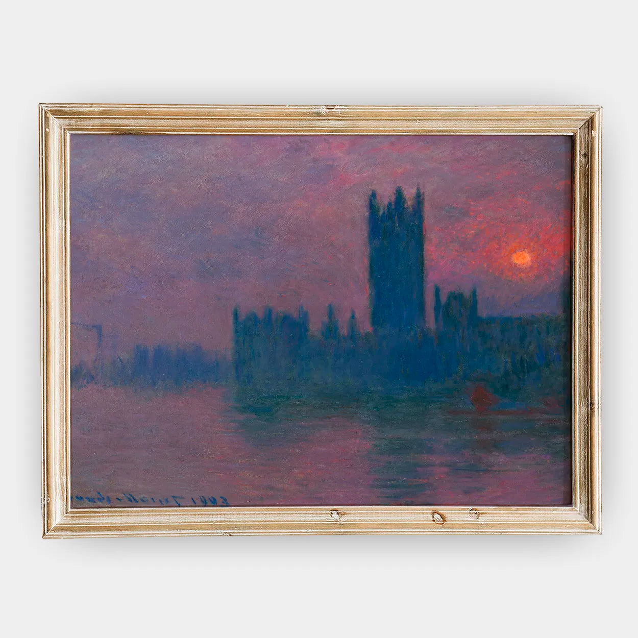 Claude Monet - Le Parlement, soleil couchant #179 a beautiful painting reproduction by GalleryInk.Art