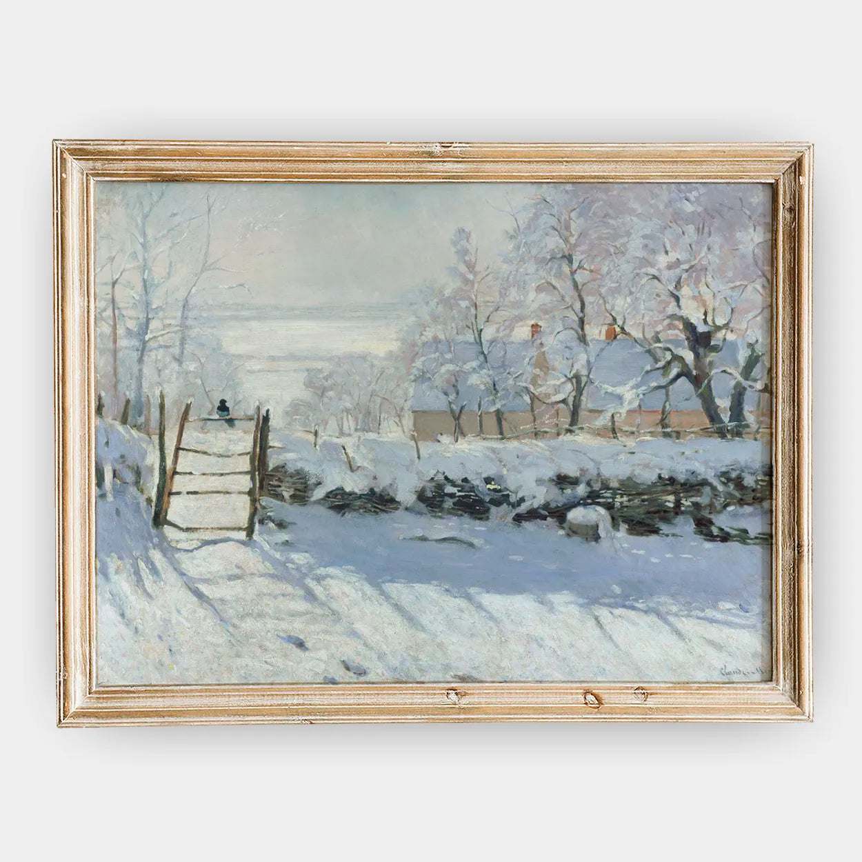 Claude Monet - The Magpie #65 a beautiful painting reproduction by GalleryInk.Art