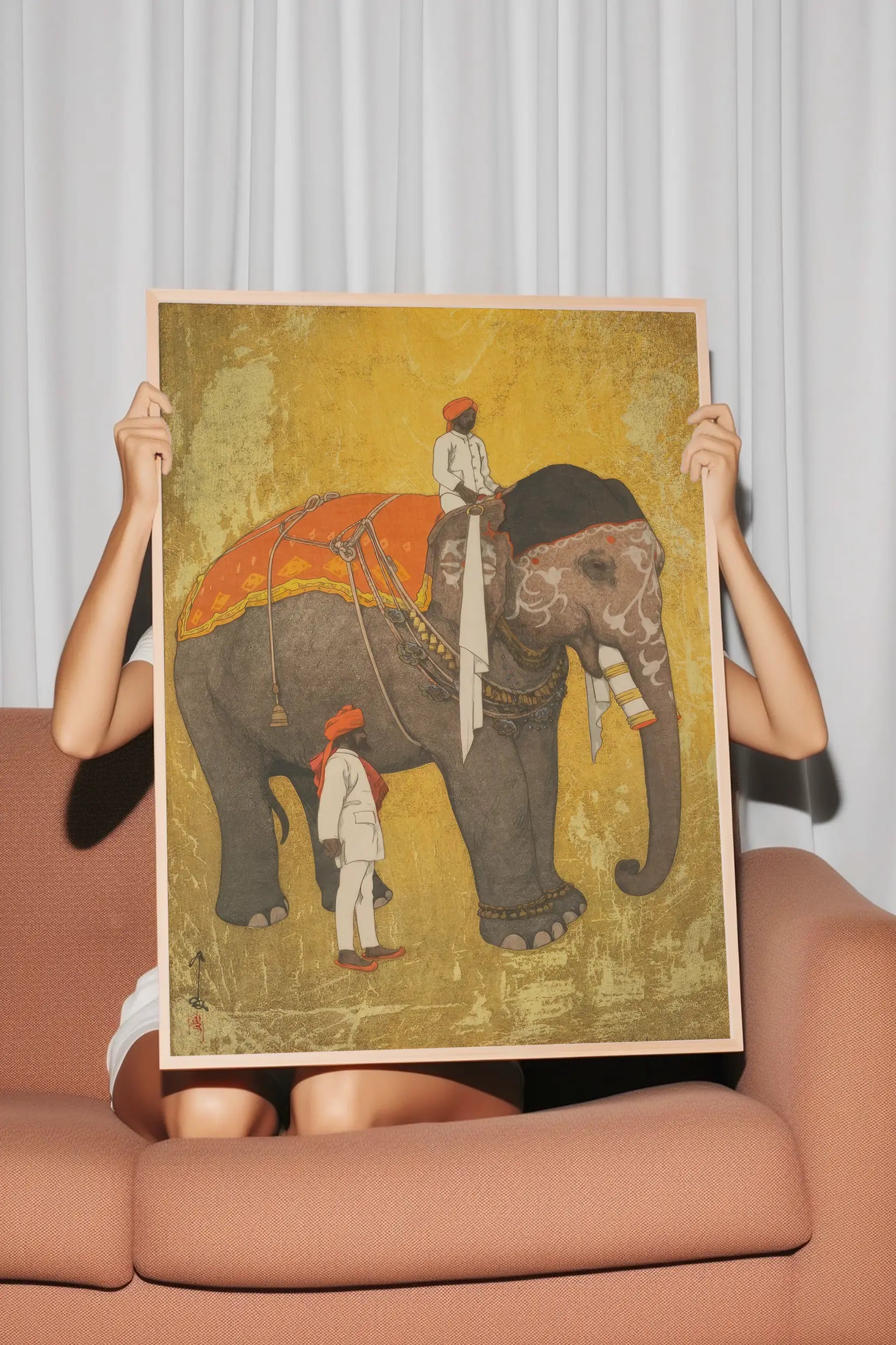 Hiroshi Yoshida - Elephant #58 a beautiful painting reproduction by GalleryInk.Art