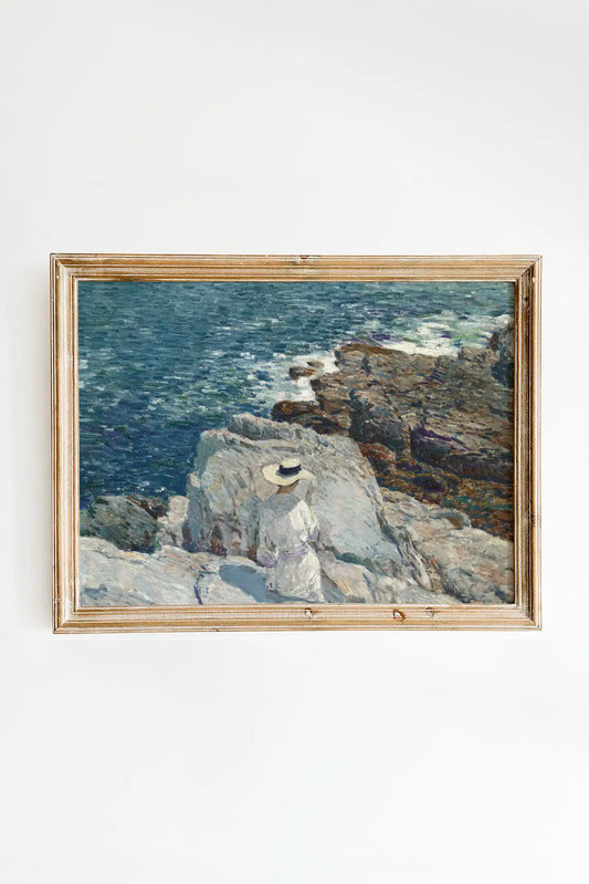 Childe Hassam - The South Ledges #22 a beautiful seascape painting reproduction printed by GalleryInk.Art